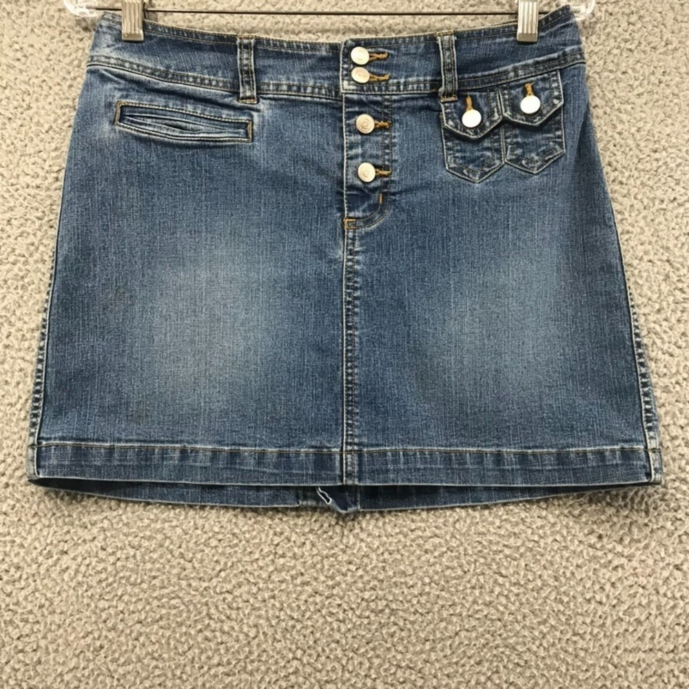 Yada Yada Juniors Denim Mini Skirt Button Fly Size 9